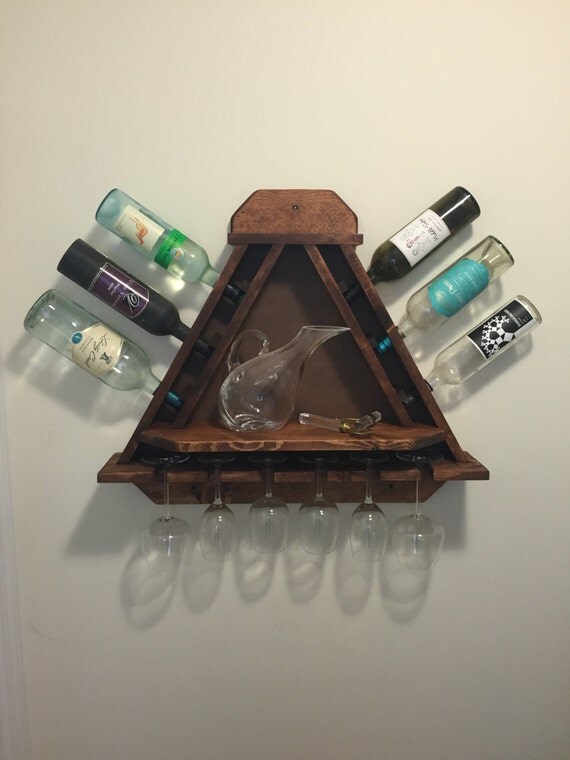 Items Similar To Hanging Triangle Wine Rack On Etsy 5357