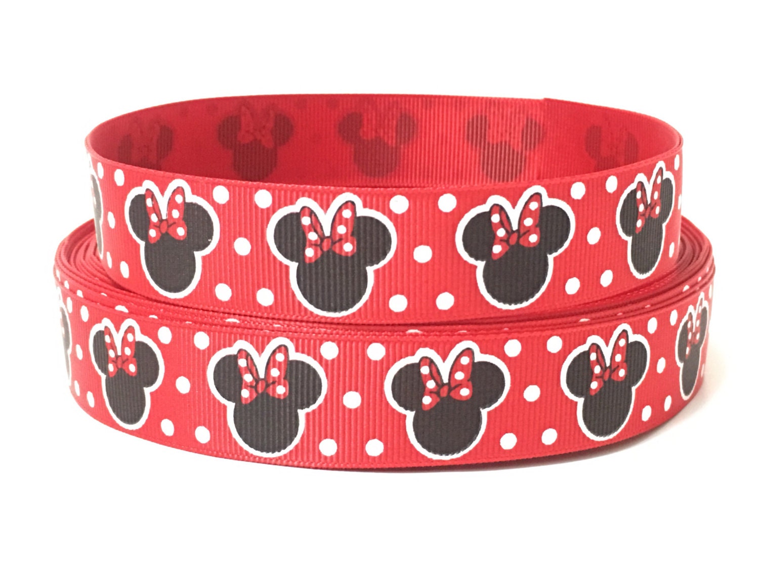 7/8 Minnie Mouse Ribbon Red Minnie Mouse Ribbon by Crafteefy