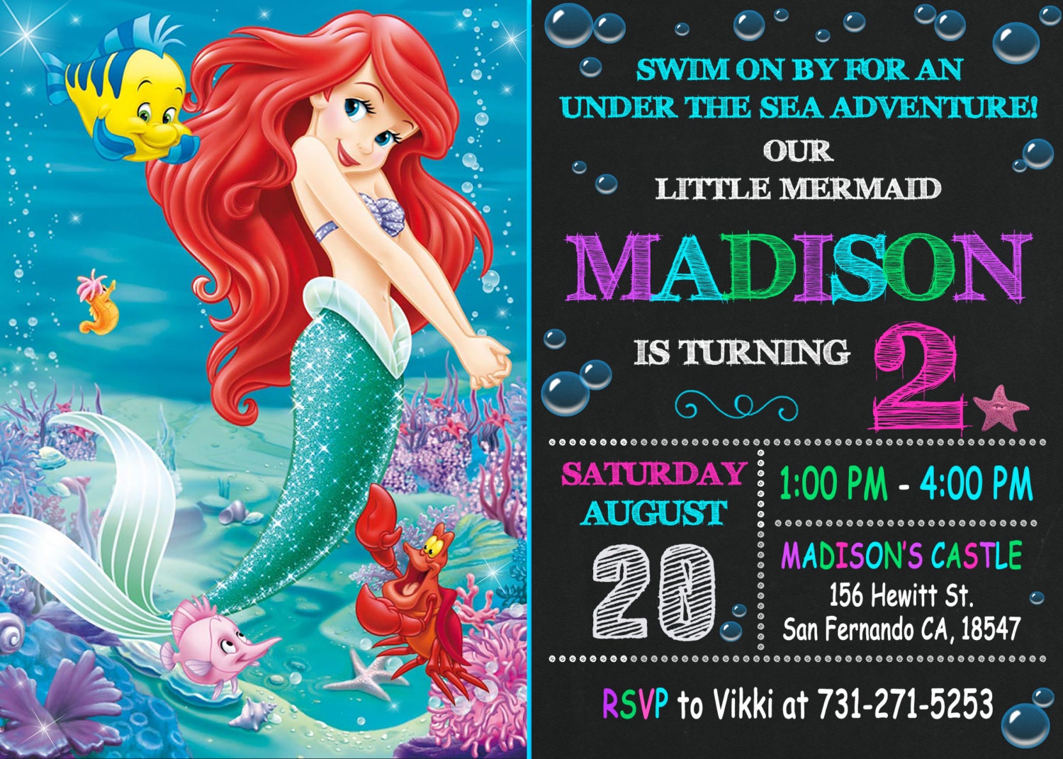 Little Mermaid Birthday Invitations Free Printables 6