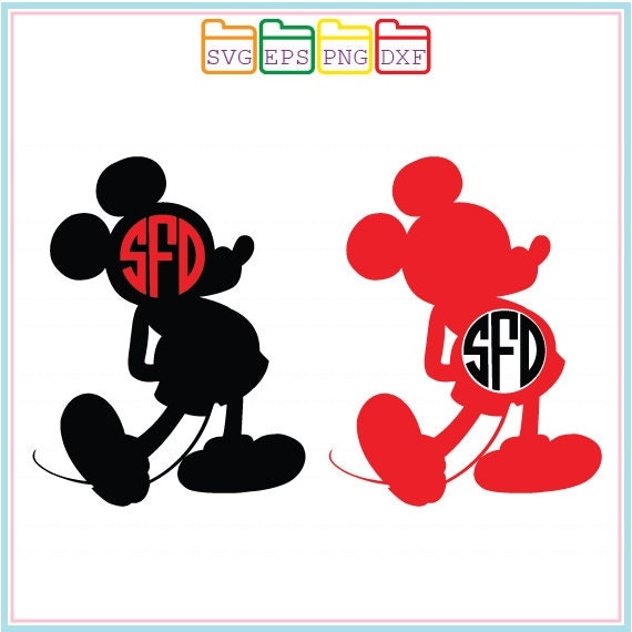 Mickey Monogram Frames Svg Dxf Png Eps Cutting By Svgfilesdesigns