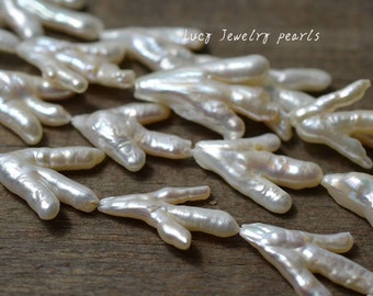 DIY 20-25mm chicken feet pearl,loose pearl,freshwater pearl necklace,pearl branch Natural White earring beads wedding Full Strand LY3048
