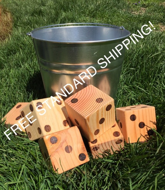 Backyard dice Yard Yahtzee set of 6 dice with by HoneyBeeDesign1