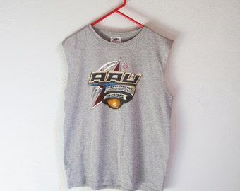 VINTAGE Disney Sports USA AAU Amateur Athletic Union Grey Sleeveless T-Shirt - Size M