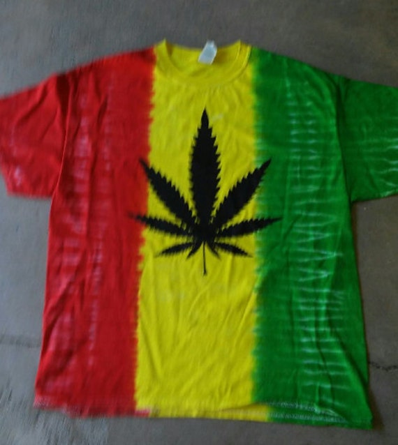 Rasta Pot Leaf TieDye by SugarMountainTees on Etsy