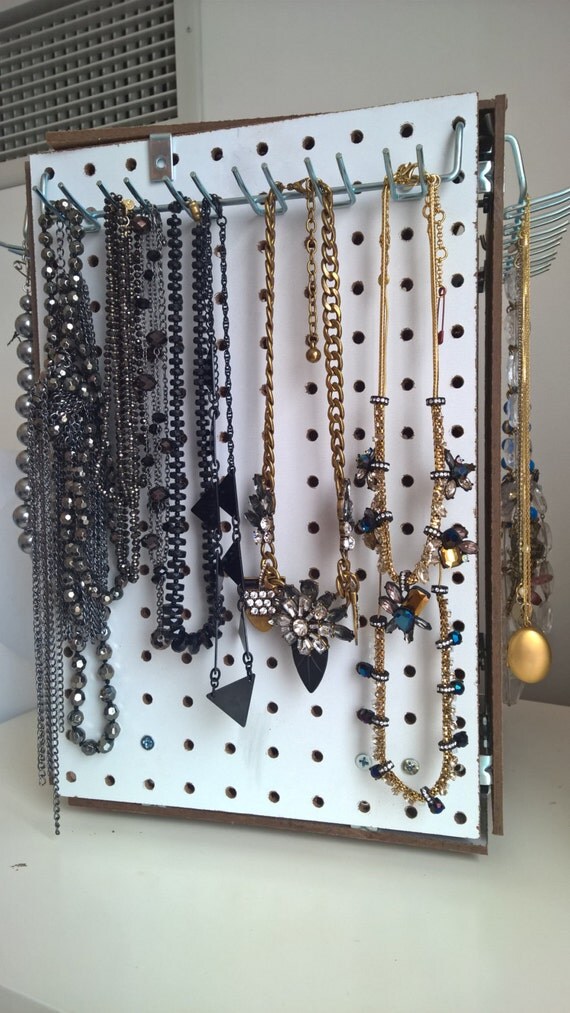 Perfect Pegboard Jewelry Tower by JewelryStorageByAnna on Etsy