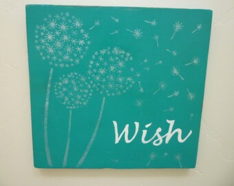 Dandelion, Rustic, Wish Wood Sign, Shabby Chic, Farmhouse, French Country, Cottage Chic, Dandelion Wood Sign