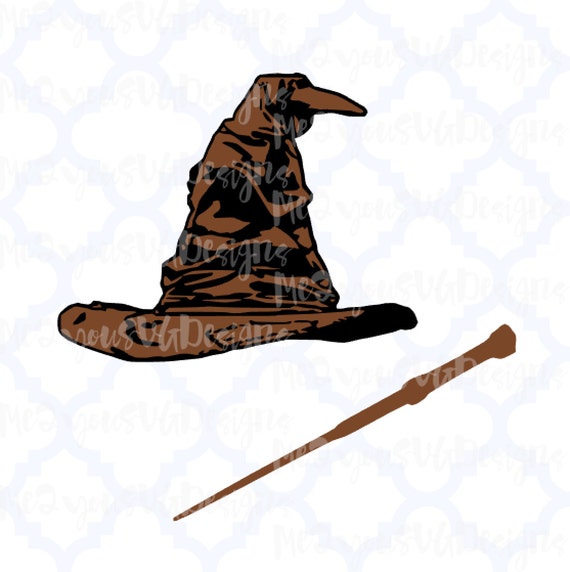 Harry Potter Sorting Hat and Wand SVGEPSPNGStudio