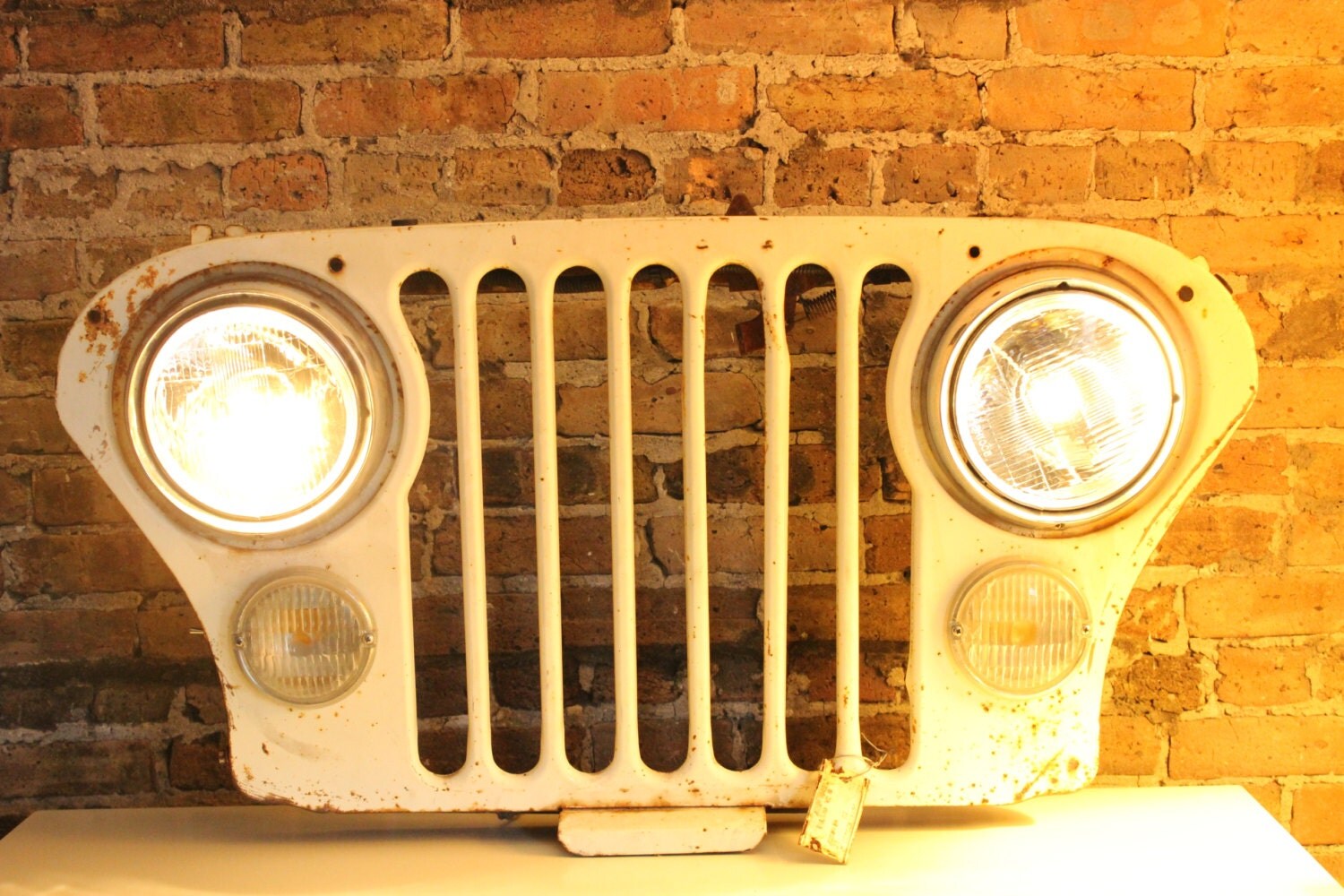1970s Jeep Willys Grill Wall Art Lamp