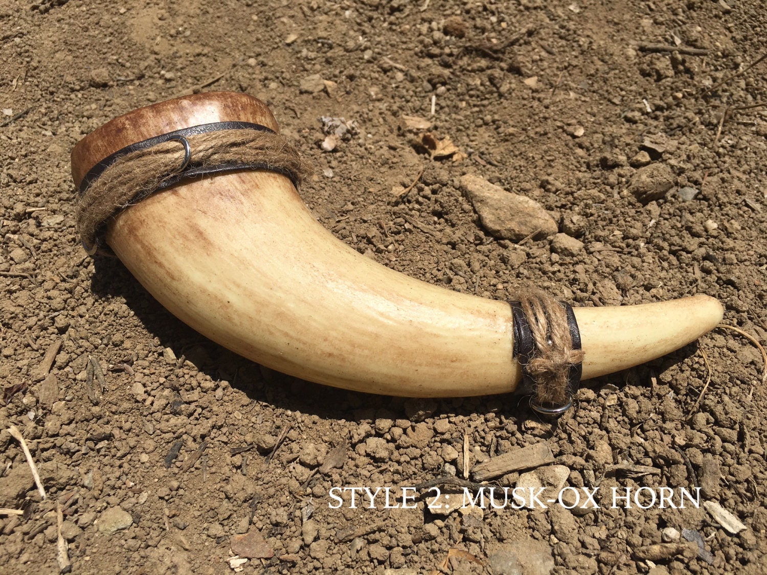 Custom Drinking Horn Plastic Bone Burning Man Viking Warrior