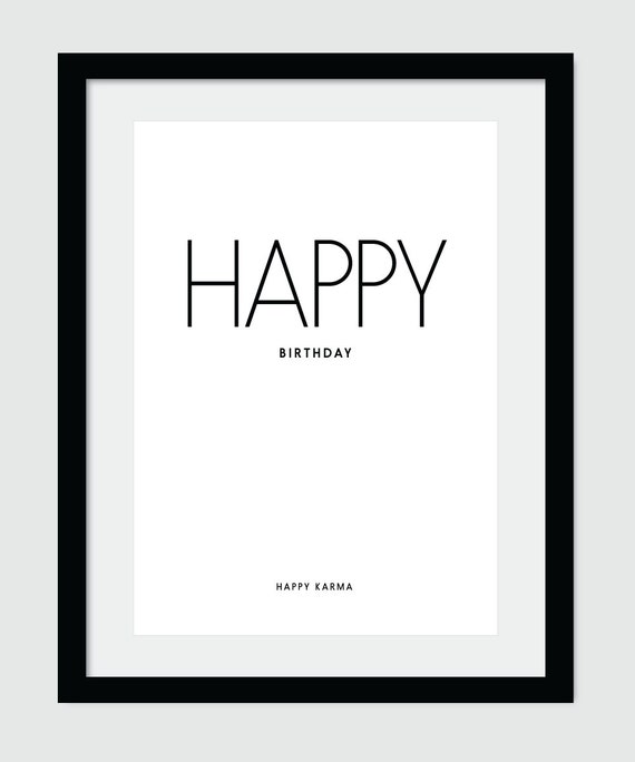 Happy Birthday Wall Art Wall Decor Happy by HappyKarmaDenmark
