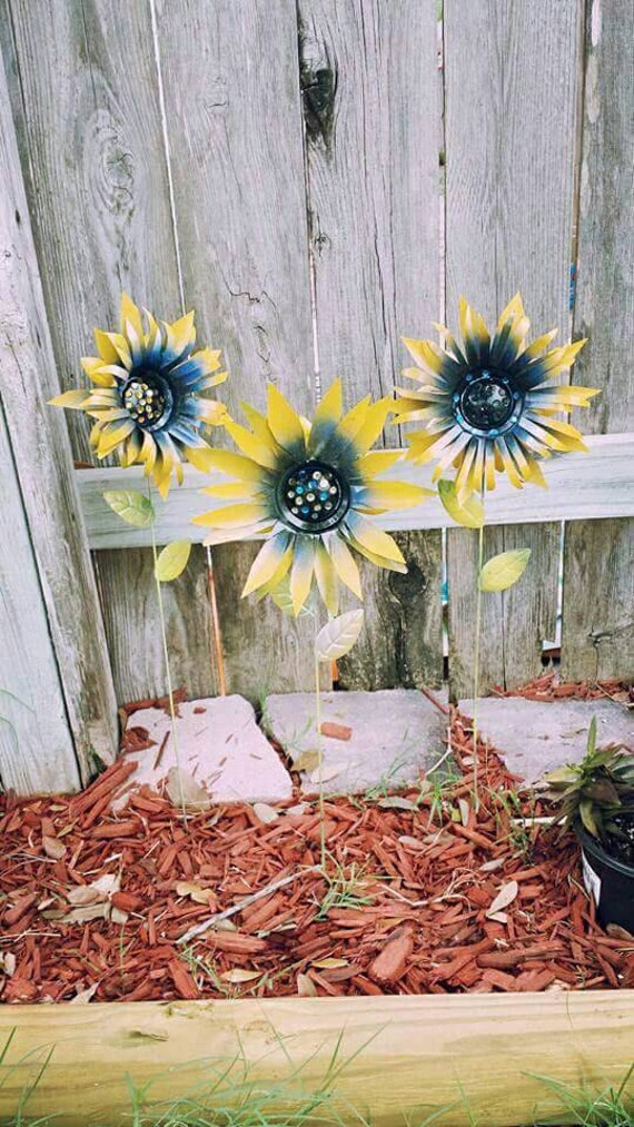 Metal Flower Garden Stake Sunflower Garden Stakes Yard