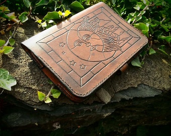 leather kindle case, art nouveau, beautiful handmade kindle case