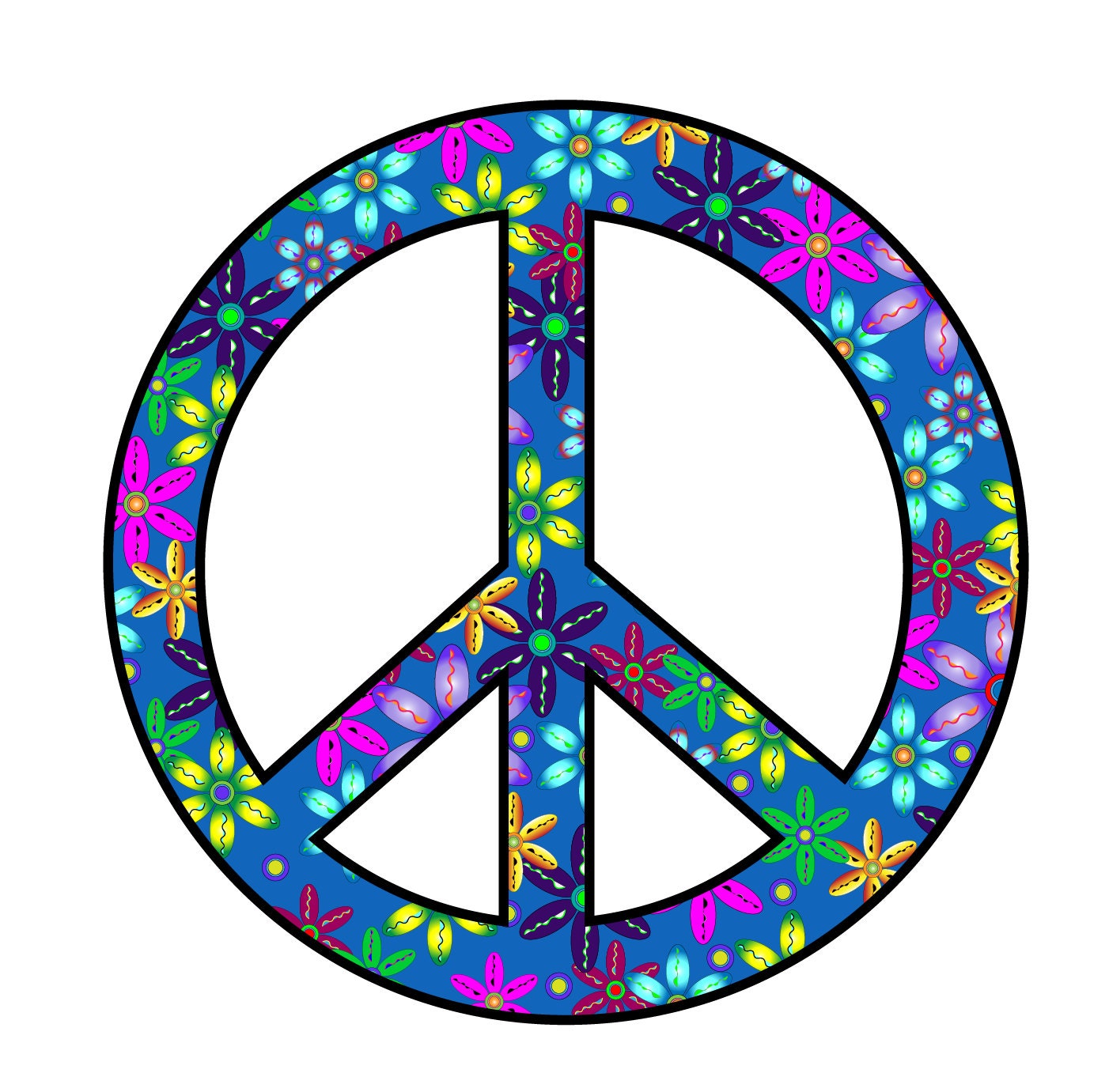 Download Car Decal Colorful Car Decal Peace Sign Boho Hippie Blue