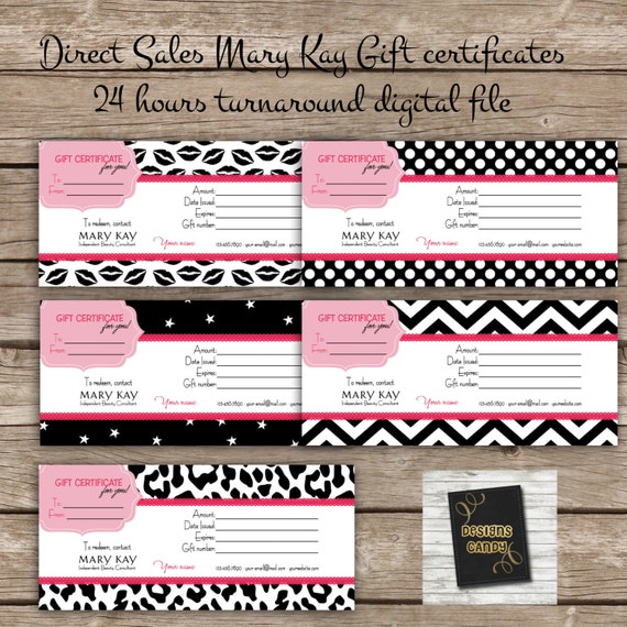 Mary Kay inspired gift certificate gift card by DesignsCandyShop