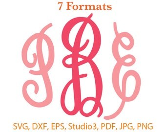 Cursive Monogram Font SVG ( Studio 3 / dfx / eps / png / jpg / pdf) Silhouette Studio,Cricut Files,SVG files for cricut,Silhouete Cameo
