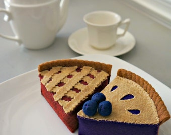 Felt Cherry Pie-Felt Food Pretend Play Tea Party