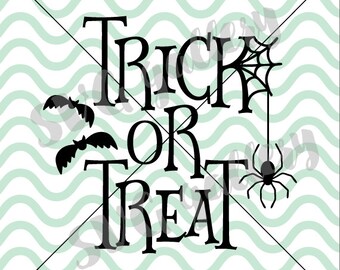 Halloween SVG, Trick or treat svg, spooky SVG, Digital cut file, spider web svg, boo svg, bat svg, commercial use OK