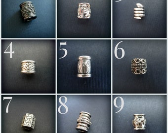 BEADS ONLY Hair Beads Viking hair beads silver hair bead steampunk cosplay goth kawaii Elvish Cetlic boho hair beads