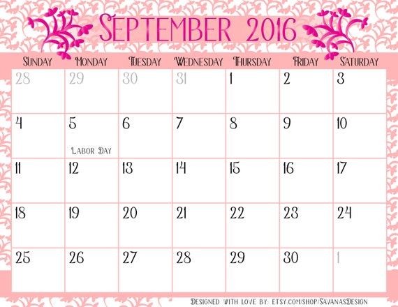 Items similar to FREE September Calendar for 2016! Instant Download ...