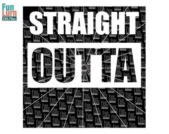 Straight outta svg, Straight Outta Blank, Layered white on black svg png dxf eps for silhouette, cricut etc