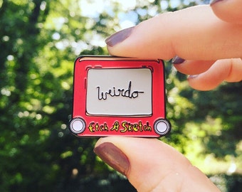 WEIRDO Etch-A-Sketch Enamel Pin