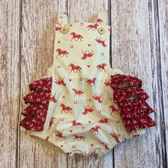 Baby Girl Bubble Romper Baby Girl Western Holiday Romper