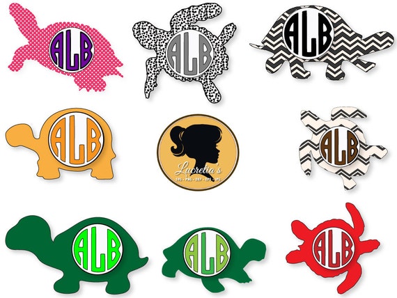 Download Turtle Monogram Frame SVG Cut Files for Vinyl Cutters Screen