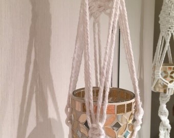 Hanging macrame planter
