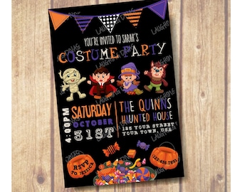 Kids Halloween Party Invitation; Kids Halloween Costume Party Invite; Kids Halloween Birthday Party, Kids Halloween Costume Party