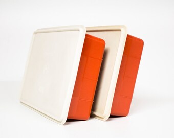 Tupperware Tuppercraft Orange hobby box-storage-Vintage-Plastic storage box