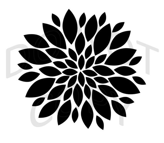 Download Reusable Stencil - Chrysanthemum Flower - Many Sizes to ...