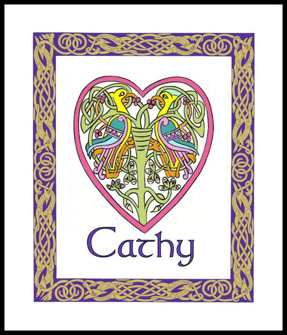 items-similar-to-celtic-design-personalized-name-decorative-name-cathy-female-name