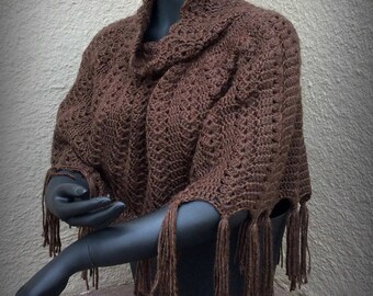 Fringe Shell Crochet Poncho Pattern