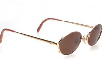 Christian Dior classy vintage oval sunglasses with stunning satin gold frame