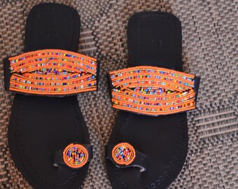 Multicolor African Beaded Maasai Sandals