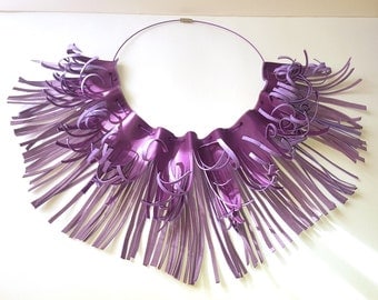 Synthetic leather necklace
