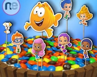 Bubble Guppies printable centerpieces, bubble guppies, centerpiece, party, birthday party, cupcake toppers, printable, party printablescake
