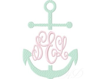 Split Anchor Embroidery Design Machine Embroidery Instant Download Monogram BX Instant download 4x4 5x7 6x10