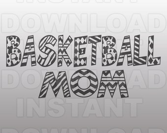 Basketball Mom SVG File - Varsity Sports SVG File - Commercial & Personal Use- svg file for Cricut,svg file for Silhouette,vinyl cutting