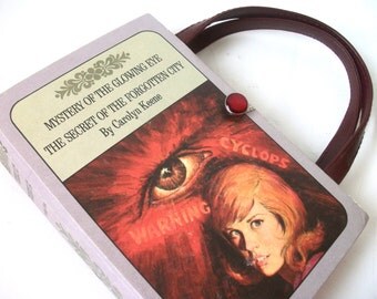 Book Purse Nancy Drew Mystery of the Glowing Eye Secret of Forgotten City Handbag Upcycled Book Bag