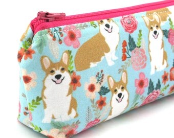 Corgi Dog Pencil Case - Pencil Pouch - Zip Pouch - Small Bag - Zipper Pouch - Planner Pencil Case Organiser