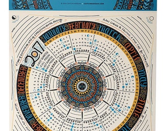 SALE (2 for 1) 2017 Calendar / Wall Calendar / 2017 Wall Calendar / Lunar Calendar / 2017 Calendar Poster / Large Calendar 2017