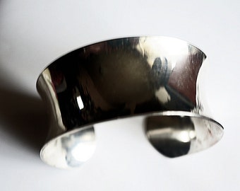 Wide Cuff Bracelet, Silver Cuff Style Bracelet, Vintage Silver Cuff Bracelet