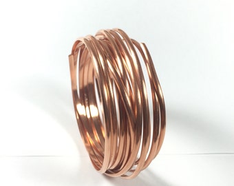 Half Round, big half round, Copper wire, 10 ft of 8 gauge, great for rings, bangles wire