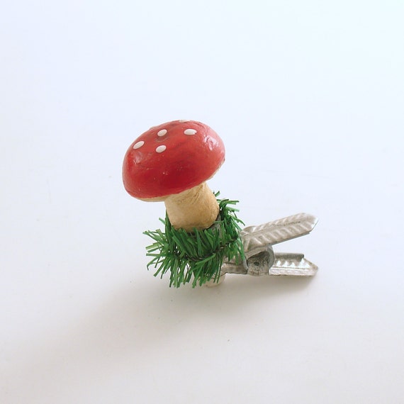 vintage christmas ornament clip on mushroom ornament by vintage christmas ornament clip on mushroom ornament by