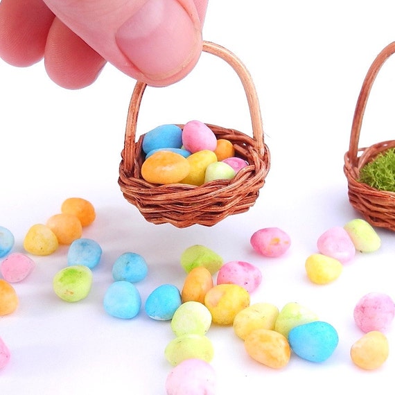 Miniature Easter Eggs and Basket for a Miniature Garden Egg