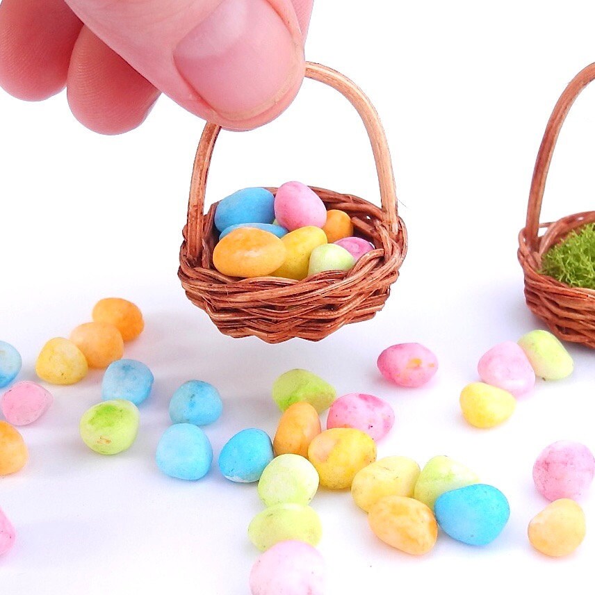 Miniature Easter Eggs and Basket for a Miniature Garden Egg