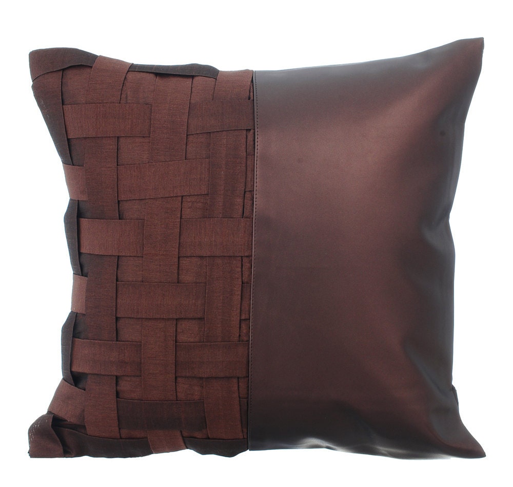 Decorative Throw Pillow Cover Accent Pillow Couch Sofa Leather