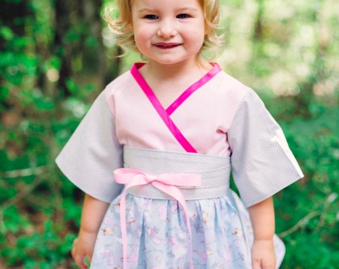 Pastel Easter Dress - Little Girl Dress - Toddler Girl Clothes - Birthday Dress - Boutique Kids Clothes - Kimono Dress - 12 mo to 14 Years