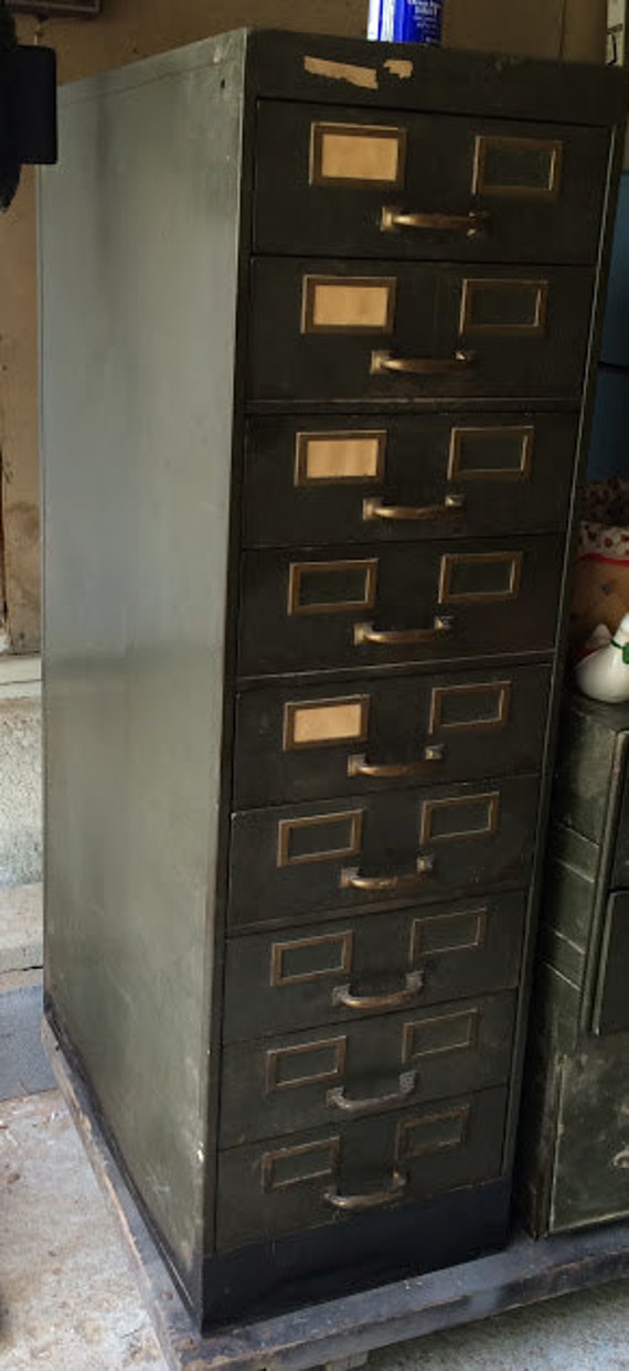 Antique Industrial File Cabinet Shaw-Walker Mad Men